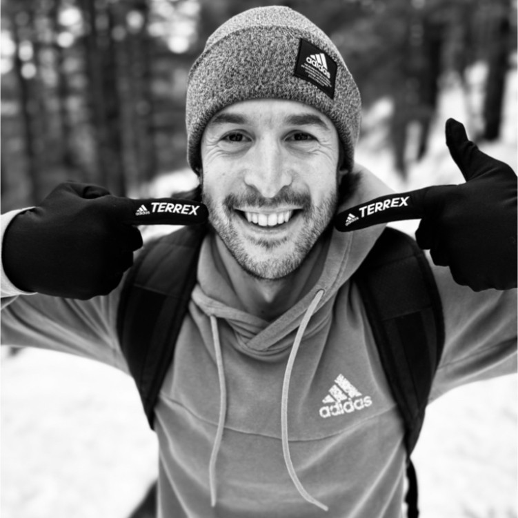 Brice Posin outdoors in adidas Terrex gear